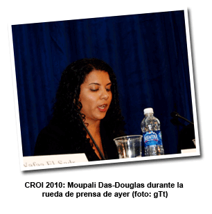 CROI 2010: Moupali Das-Douglas durante la rueda de prensa de ayer (foto: gTt)